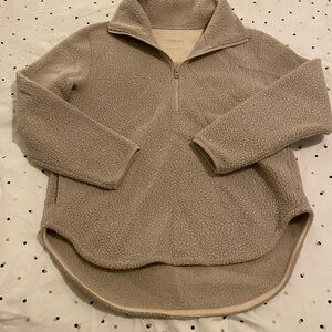 Everlane Beige Fleece Women's Cowl Neck Sweater